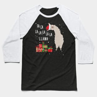 Fa La La Llama Lover - Llama Christmas Baseball T-Shirt